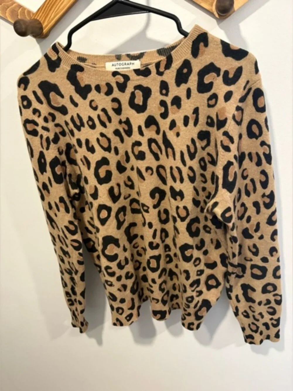 Autograph Cashmere Leopard Print Sweater 100% Cashmere Size 12, See notes - Picture 7 of 10